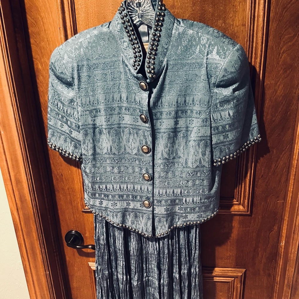 Double D Ranch Aqua Blue Jacket and Broomstick Skirt